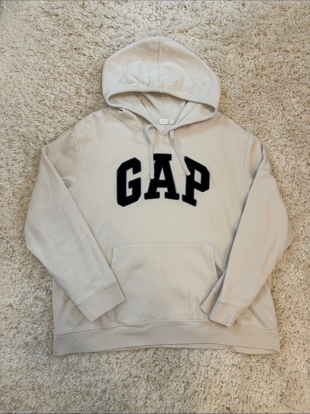 GAP Men’s White Hoodie with Navy Lettering